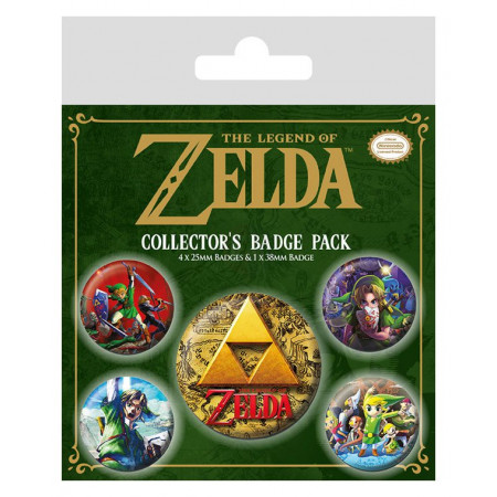 Legend of Zelda Pin-Back Buttons 5-Pack Classics